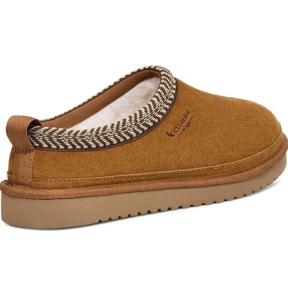 New Mens Koolaburra By Ugg Burree Lined Brown Slip On Slippers Shoe Size 8 M NIB